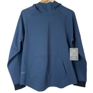 BYLT Premium Drop Cut Pullover Hoodie Small Navy Blue NEW Athleisure
